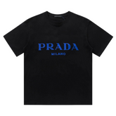 Prada Milano Blue Print T-Shirt Black